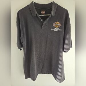 Vintage Harley Davidson Polo Shirt Pacific Hawaii Mens Large Faded Black Embroid